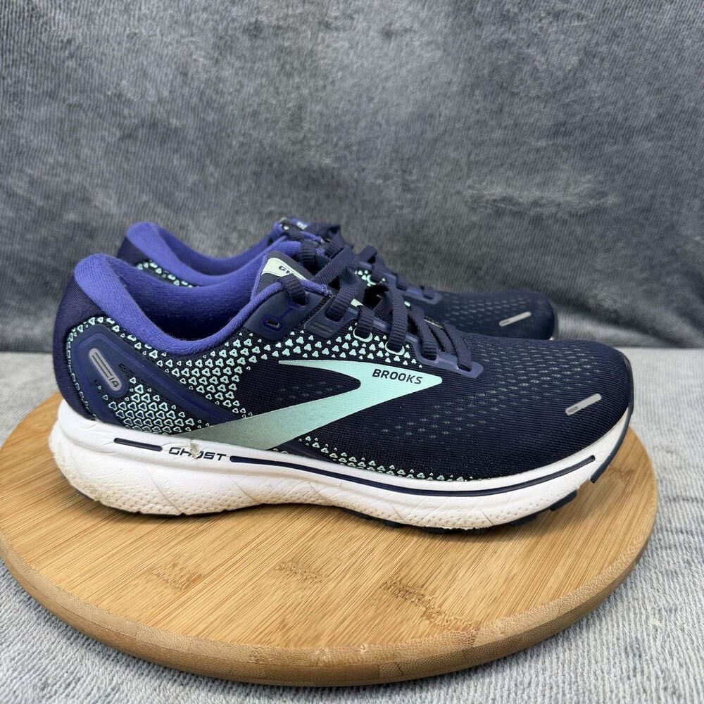 Brooks Ghost 14 Shoes Womens Size 8 Blue Wide Running Sneakers 1203561D446